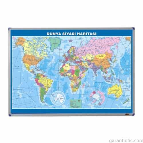 Panda PAN 404 Alüminyum Çerçeve Dünya Siyasi Haritası (70x100 cm) - 1