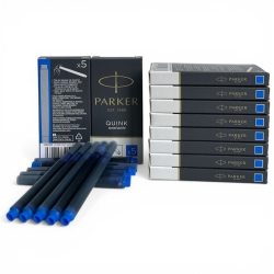 Parker Dolma Kalem Kartuşu Quink Yıkanabilir Mavi (50’li Paket) 1950383 - 2