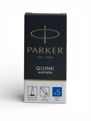 Parker Dolma Kalem Kartuşu Quink Yıkanabilir Mavi (5’li Paket) 1950383 - 5