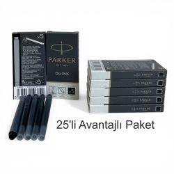 Parker Dolma Kalem Kartuşu Quink Yıkanabilir Siyah (25’li Paket) 1950382
