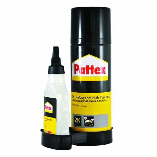 Pattex 2K Aktivatörlü Profesyonel Hızlı Yapıştırıcı (200ml Aerosol+50ml Şişe) - 1