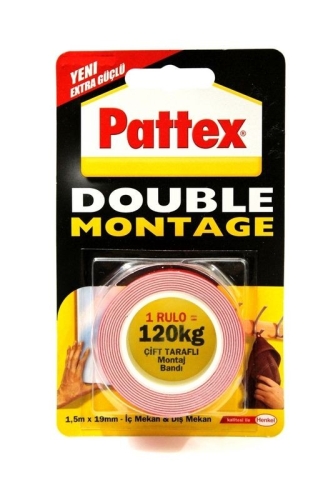 Pattex Çift Tataflı Montaj Bantı Double (19mm x 1,5m) - 1