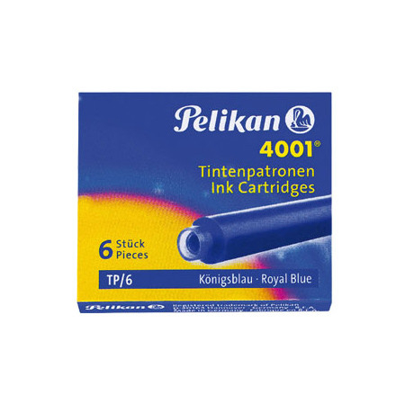 Pelikan 4001 Mavi Dolmakalem Kartuşu Küçük Boy (6 lı Paket) - 1