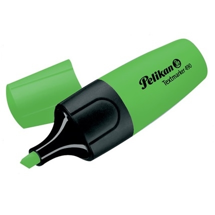 Pelikan 490 Yeşil Fosforlu İşaretleme Kalemi (5 li) - 1