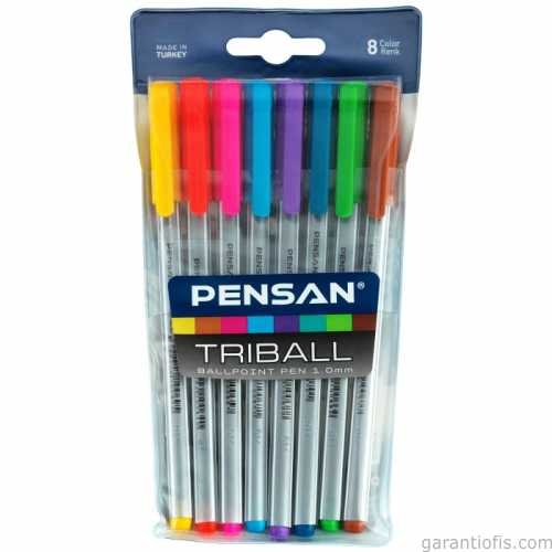 Pensan 1003 Triball Üçgen Gövdeli Tükenmez Kalem (8 li Paket) - 1