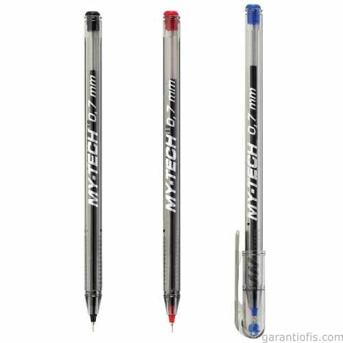 Pensan 2240 My-Tech Kırmızı İğne Uçlu Tükenmez Kalem (25 li Paket) - 3