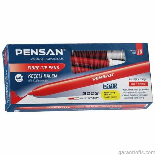 Pensan 3003 Keçeli Kalem Siyah (10 lu Paket) - 3