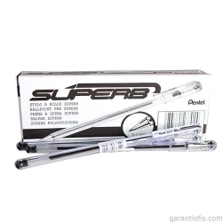 Pentel BK77 SuperB Siyah Çelik Uçlu Tükenmez Kalem (0,7 mm) - 2