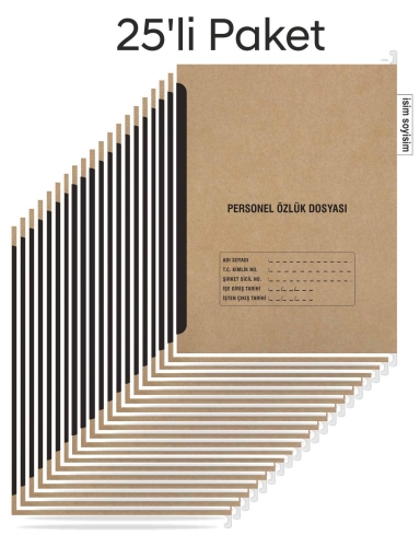 Personel Özlük Dosyası 8 Yapraklı (Metal Askılı 25 Adet) - 1