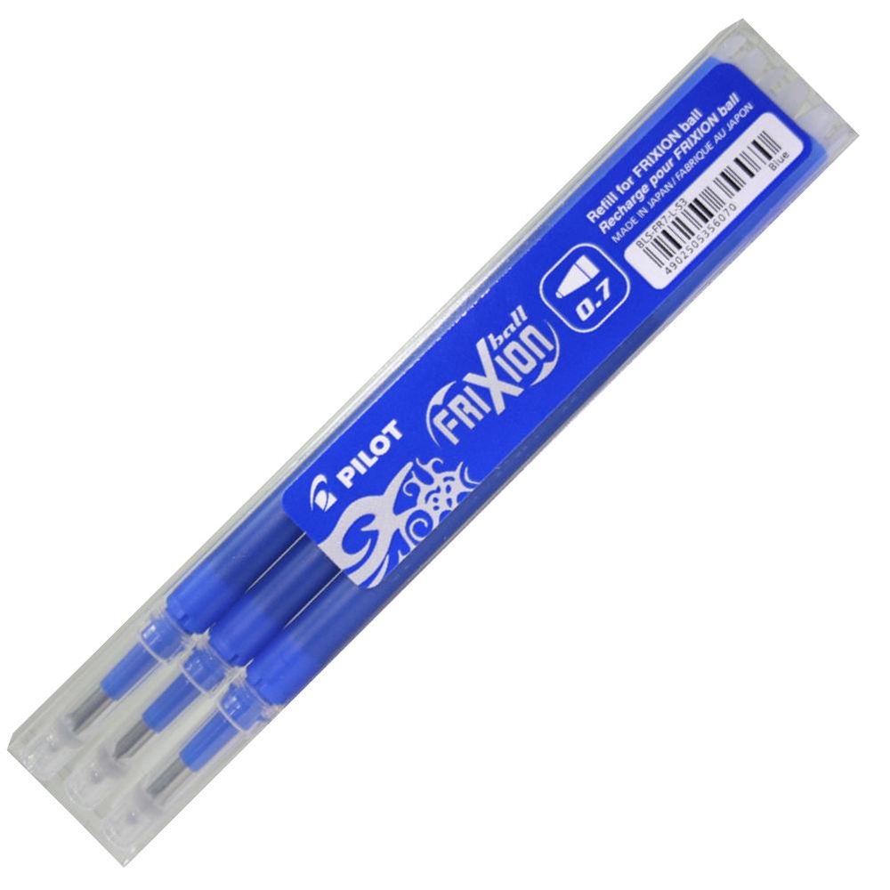Pilot Frixion Kalemlere Uyumlu Mavi Refil Uçan Kalem (0,7 Mm - 3 Lü Paket)