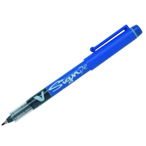 Pilot V-Signpen Mavi Fiber Uçlu Çizim ve İmza Kalemi - 1