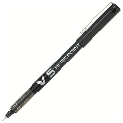 Pilot V5 Hi-Tecpoint Siyah İğne Uçlu Roller Kalem 