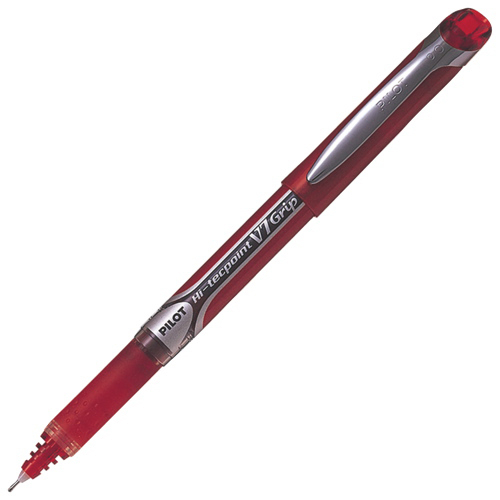 Pilot V7 Grip Hi-Tecpoint Kırmızı İğne Uçlu Roller Kalem - 1