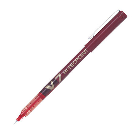 Pilot V7 Hi-Tecpoint Kırmızı İğne Uçlu Roller Kalem - 1
