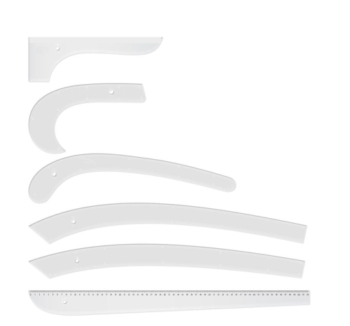 Plastik Riga Cetvel Takımı (6 Parça) - 1