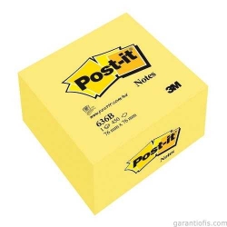 Post-it 636B Kanarya Sarısı Küp Not Kağıdı (76x76mm - 450 Yaprak)
