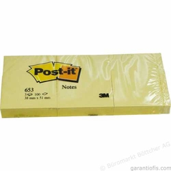 Post-it 653 Yapışkanlı Not Kağıdı 38x51mm (3 lü Blok 100 Yaprak) - Thumbnail