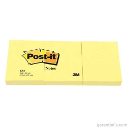 Post-it 653 Yapışkanlı Not Kağıdı 38x51mm (3 lü Blok 100 Yaprak) - 1