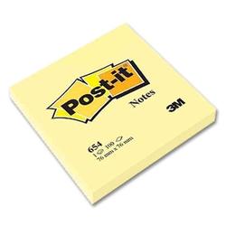 Post-it 654 Yapışkanlı Not Kağıdı 76x76mm (100 Yaprak) - Thumbnail