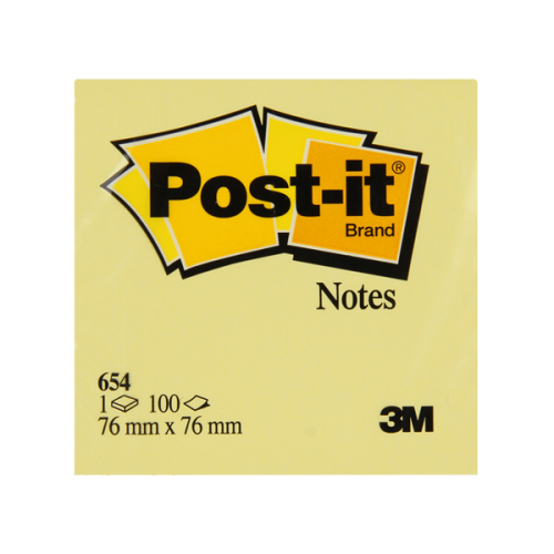Post-it 654 Yapışkanlı Not Kağıdı 76x76mm (100 Yaprak) - 1