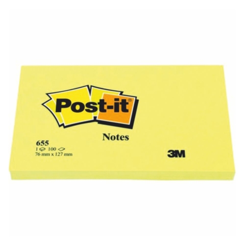 Post-it 655 Kanarya Sarısı Not Kağıdı (76x127mm - 100 Yaprak) - 1