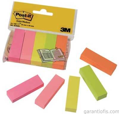 Post-it 670/5 Not Sayfa İşareti (5 Neon Renk) - 1