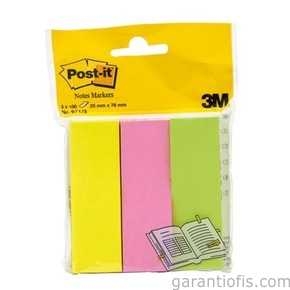 Post-it 671/3 Not Sayfa İşareti (3 Neon Renk) - 1
