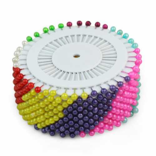 Saip 38 Mm Diske Dizili Plastik Başlı Toplu İğne (12 Li Paket)