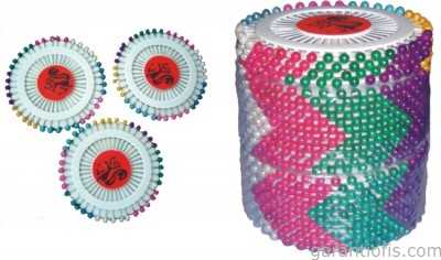 Saip 38 mm Diske Dizili Plastik Başlı Toplu İğne (12 li Paket) - 2