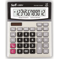 Sarff 1200V Pilli-Güneş Enerjili Hesap Makinesi 12 Haneli
