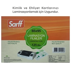Sarff 125 Mikron 65x95mm PVC Kimlik ve Ehliyet Laminasyon Filmi (100 lü Paket) - Thumbnail