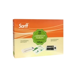 Sarff 125 Mikron Yapışkanlı A4 PVC Laminasyon Filmi (50 li Paket) - Thumbnail