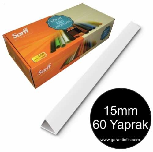 Sarff 15mm Beyaz Üçgen Sırtlık 60 Yaprak Kapasiteli (100 lü Kutu) - 1
