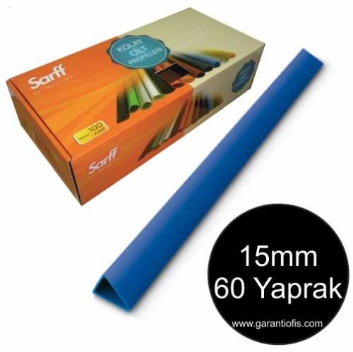 Sarff 15mm Mavi Üçgen Sırtlık 60 Yaprak Kapasiteli (100 lü Kutu) - 1