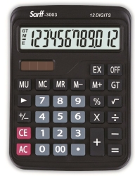 Sarff 3003 Hesap Makinesi 12 Haneli Güneş Enerjili-Pilli