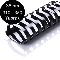 Sarff 38mm Plastik Spiral Siyah 310-350 Yaprak Kapasiteli (50 li Kutu)