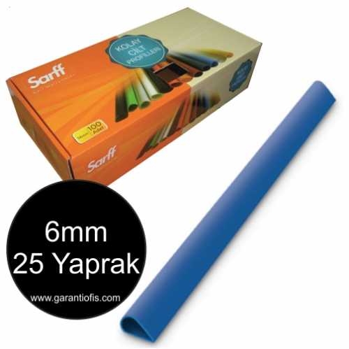 Sarff 6mm Mavi Oval Sırtlık 25 Yaprak Kapasiteli (100 lü Kutu) - 1