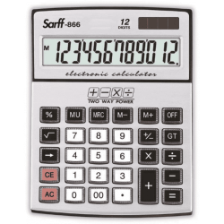 Sarff 866 Güneş Enerjili-Pilli Hesap Makinesi 12 Haneli Güneş Enerjili-Pilli