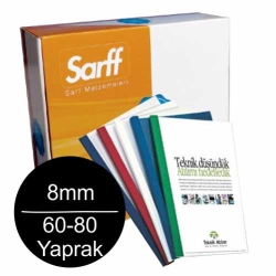 Sarff 8mm Isısal Cilt Kapağı 60-80 Yaprak Kapasiteli (100 lü Paket) 