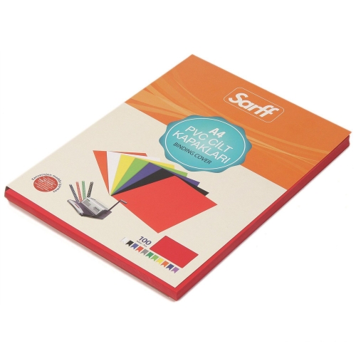 Sarff A4 Opak PVC Kırmızı Cilt Kapağı (100 lü Paket) - 1