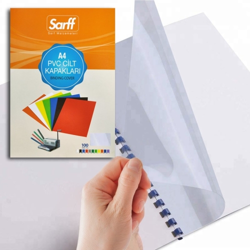 Sarff A4 PVC Şeffaf Cilt Kapağı (100 lü Paket) - 1