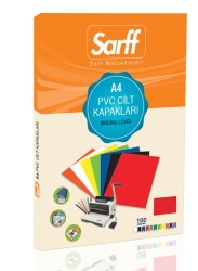 Sarff A4 PVC Şeffaf - Kırmızı Cilt Kapağı (100 lü Paket) - 2