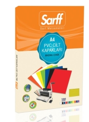Sarff A4 PVC Şeffaf - Sarı Cilt Kapağı (100 lü Paket) - 2