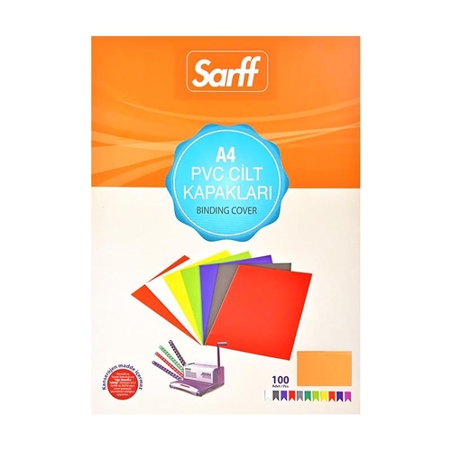 Sarff A4 PVC Şeffaf - Turuncu Cilt Kapağı (100 lü Paket) - 2