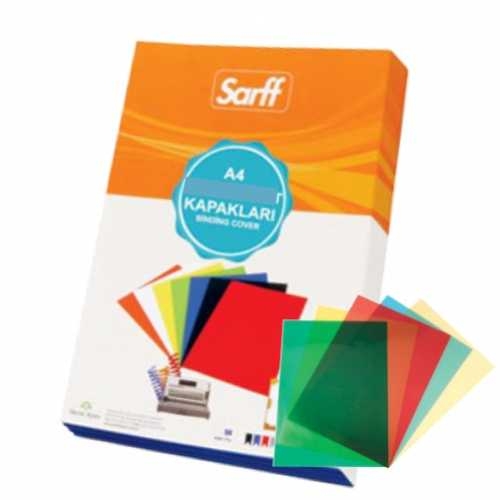 Sarff A4 PVC Şeffaf/Mavi Cilt Kapağı (100 lü Paket) - 1