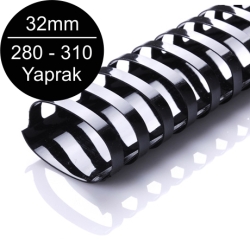 Sarff 25mm Plastik Spiral Siyah 280-310 Yaprak Kapasiteli (50 li Kutu)