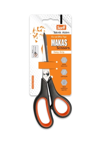 Sarff Easy Grip Kauçuk Plastik Saplı 20cm Ofis Makası - 2
