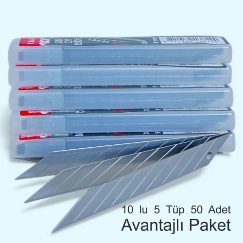 SDI 1361 Maket Bıçağı Yedeği Dar 30 derece Eğimli 10'lu 5 Tüp - 1