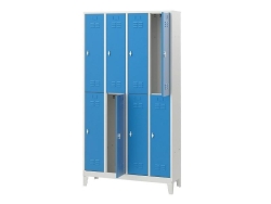 Metal Sekiz Yarım Boy Kapılı Ekonomik Soyunma Dolabı Mavi Gri Renk