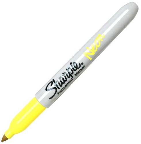 Sharpie 1881 Fine Neon Fosforlu Sarı Renkli Permanent Kalem - 1